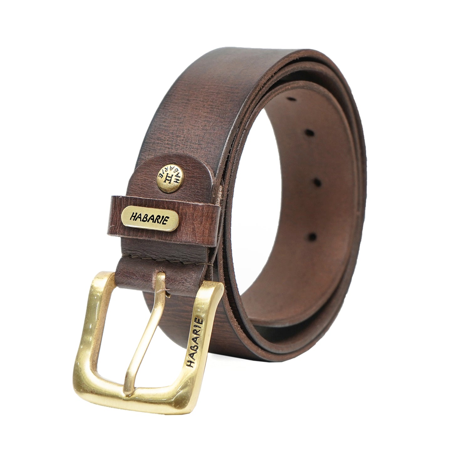 Handmade Belt with stitching 720-Brown