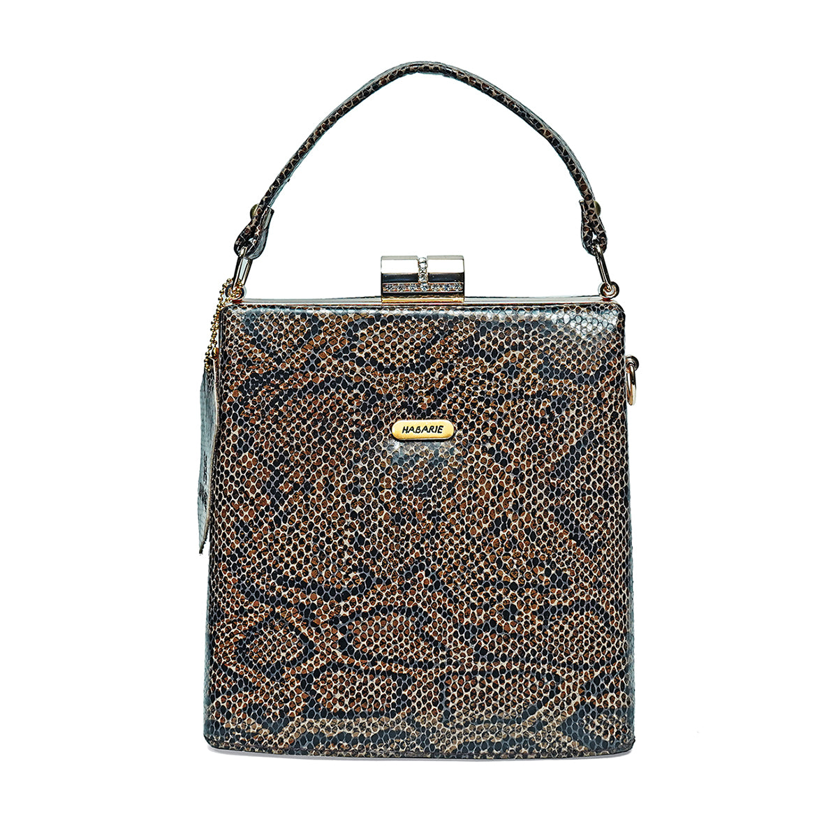 Bay Biss Sling Bag Snake Print 612-BROWN