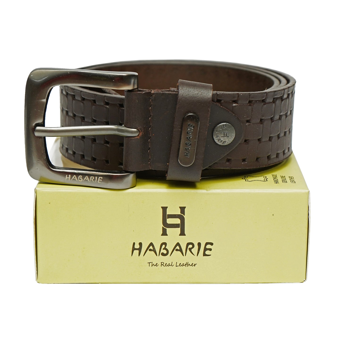 Premium Leather Embossed Classic Belt 708-Brown