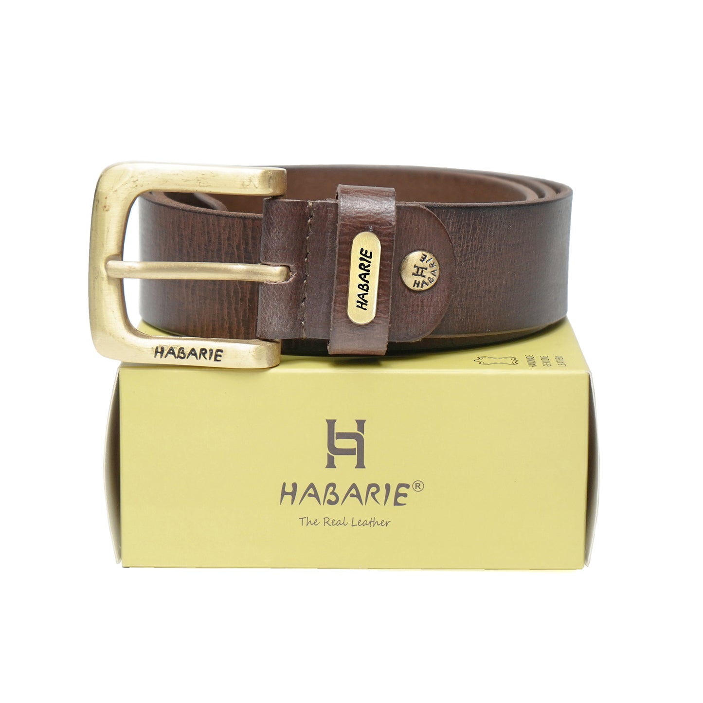 Handmade Belt with stitching 720-Brown