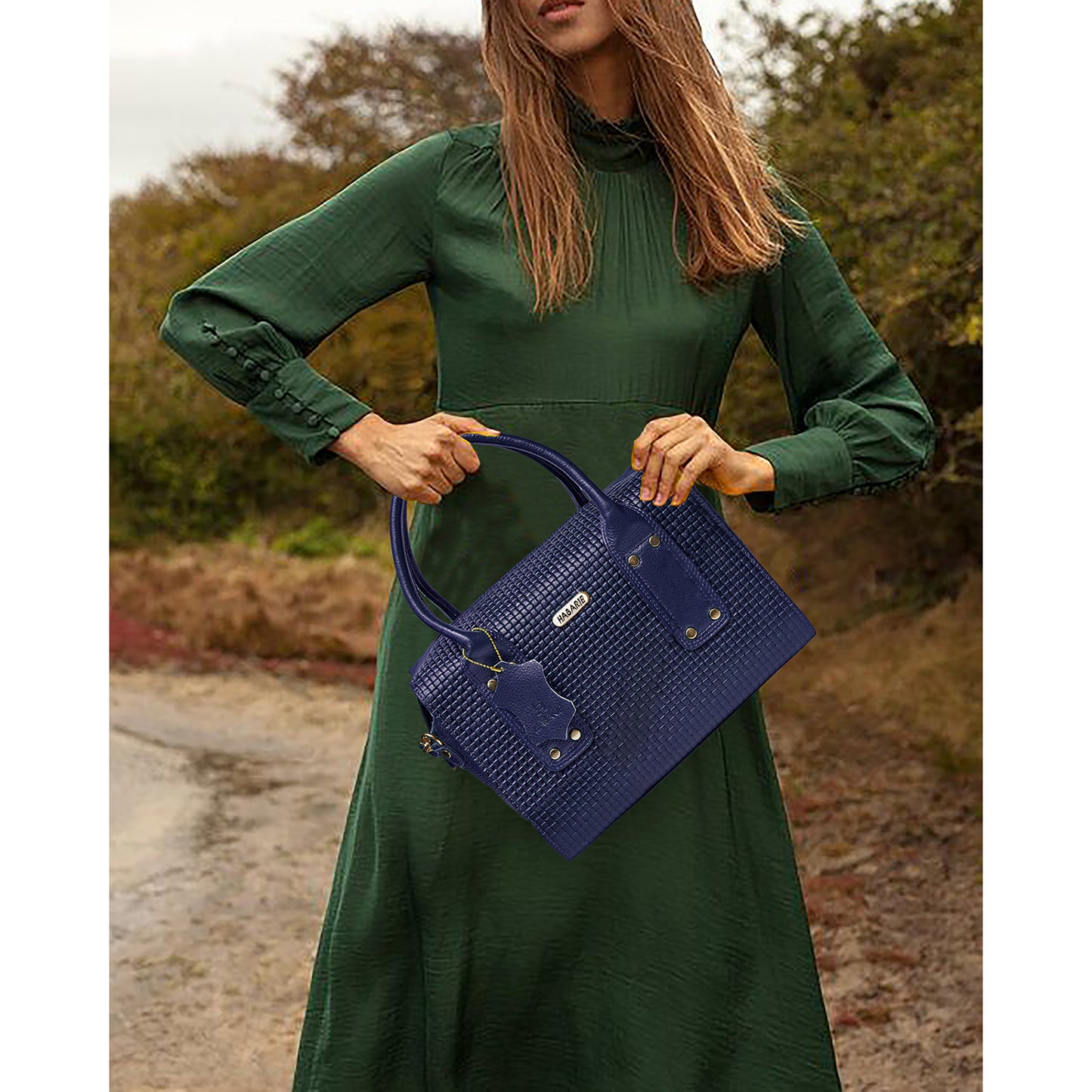CLASSIC CARRYALL HAND BAG 022-Blue