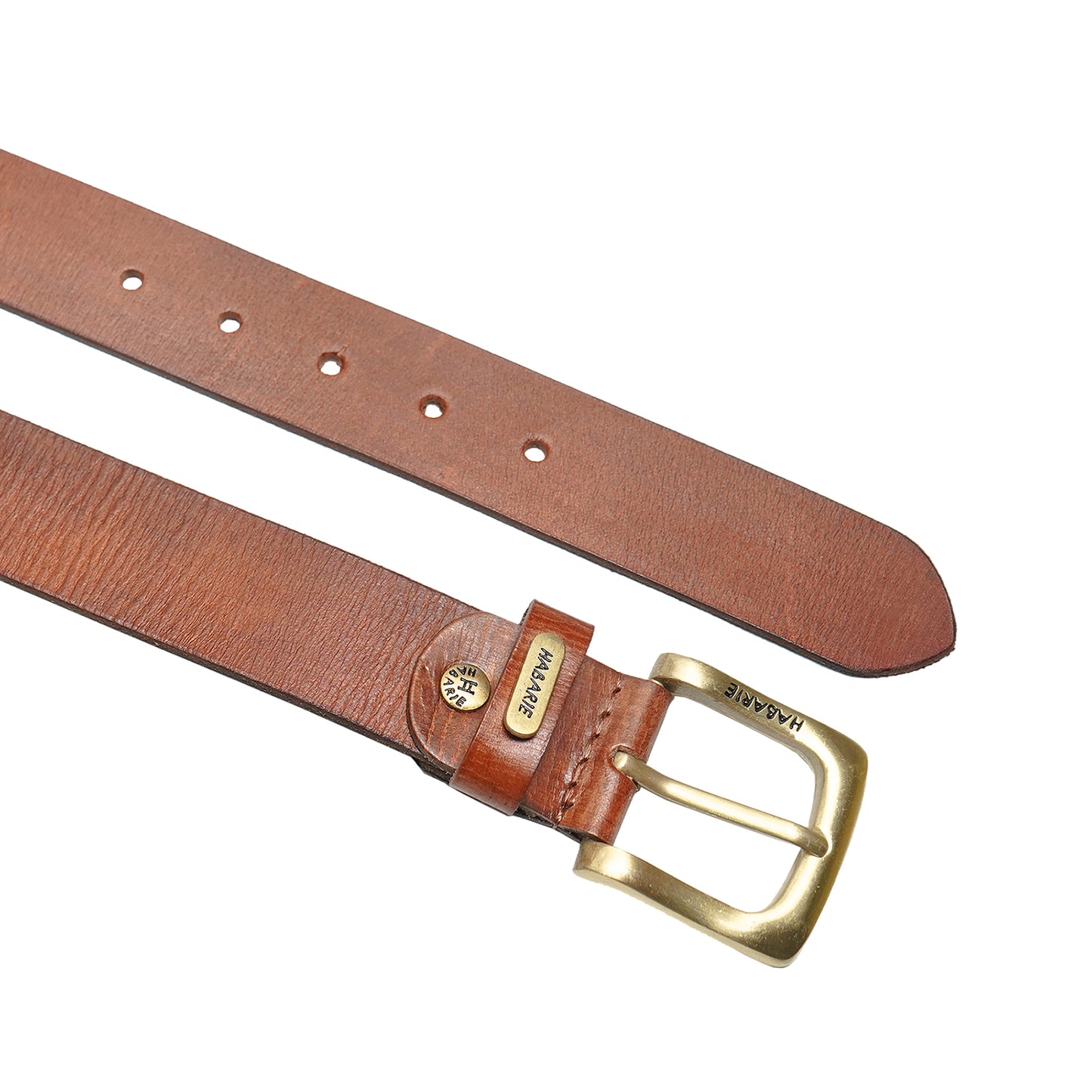 Handmade Belt with stitching 720-Tan