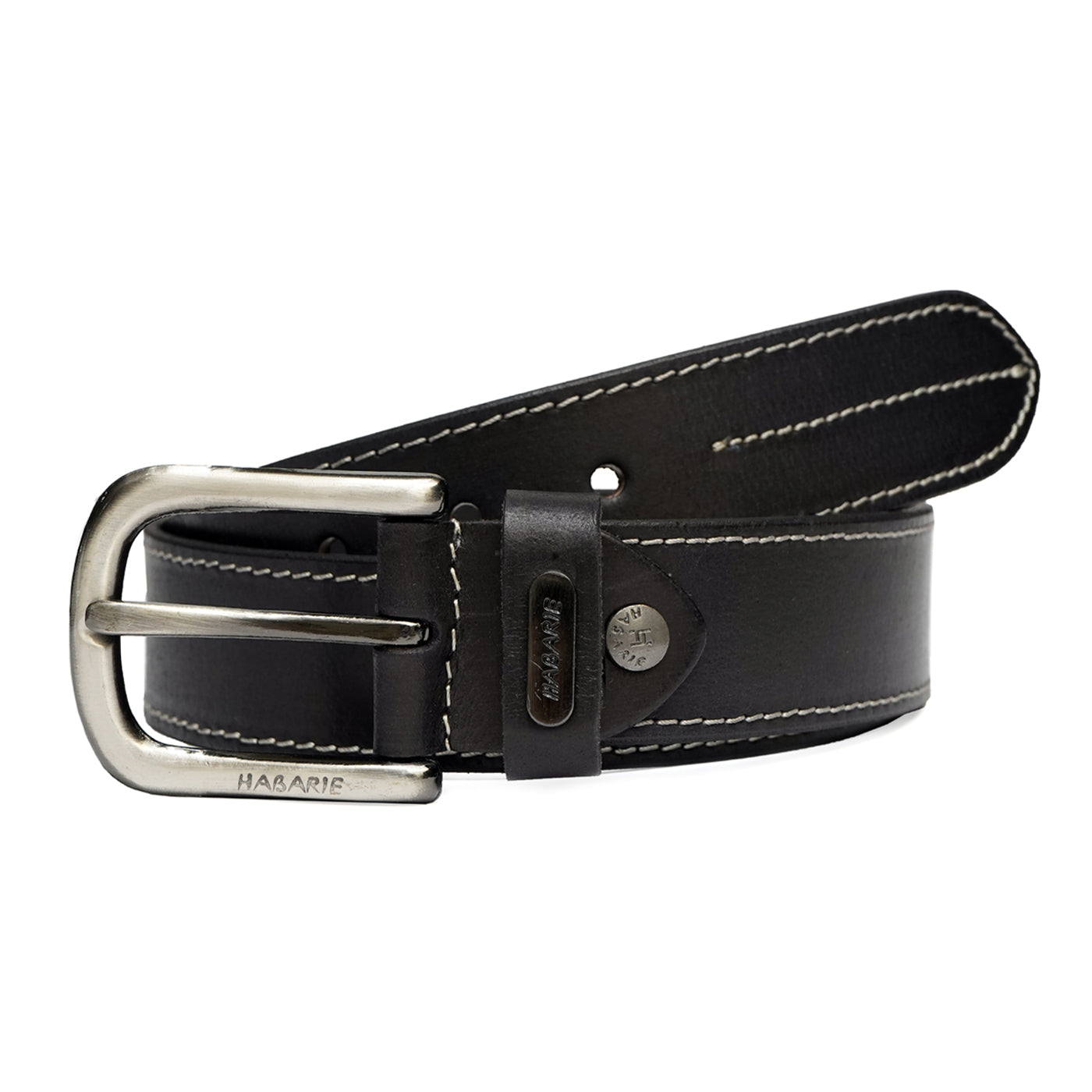 Handmade Belt with stitching 702-Black