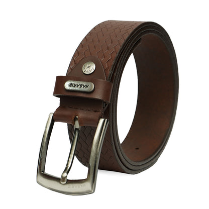 Premium Leather Embossed Classic Belt 705-Tan