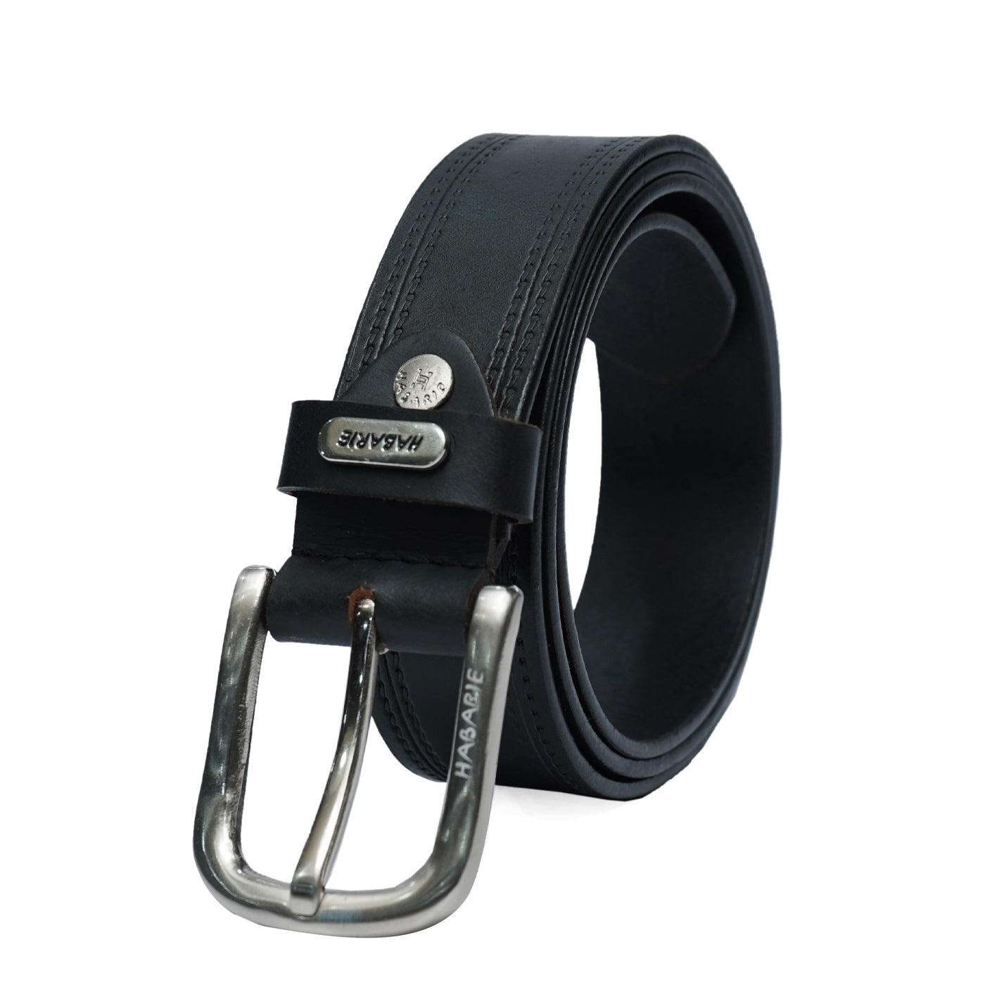 Premium Leather Embossed Classic Belt 704-Black