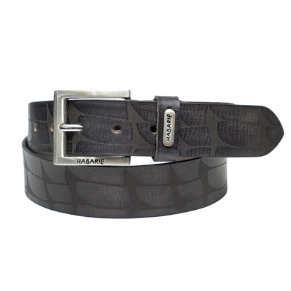 Handmade Laser Print Belt 724-Black