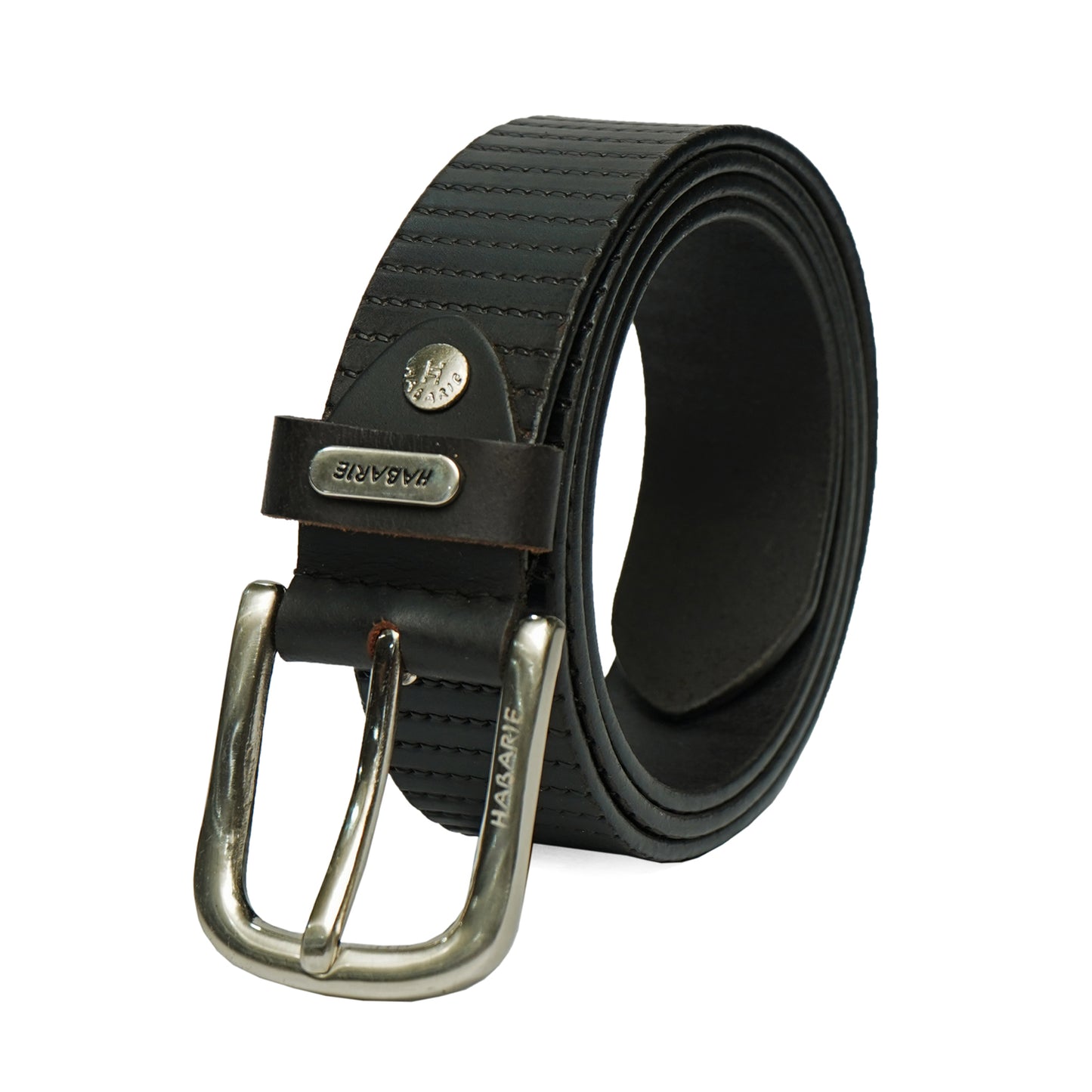 Premium Leather Embossed Classic Belt 706-Black