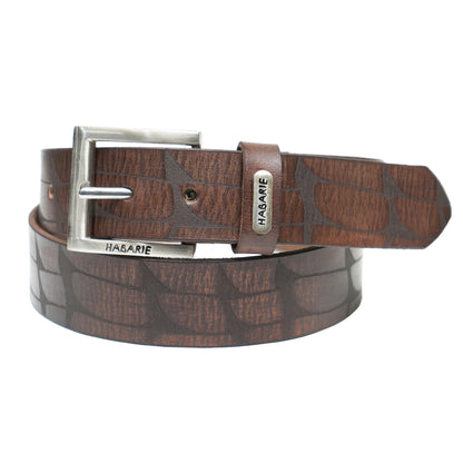 Handmade Laser Print Belt 724-Brown