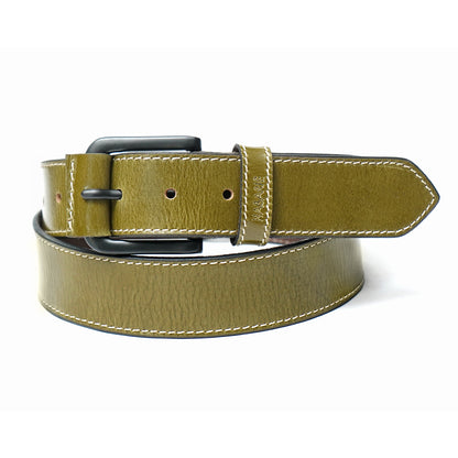 Handmade Classic Belt with Stitching 740-Green