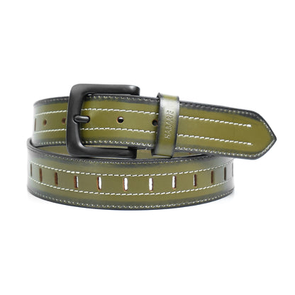 Handmade Classic Textured Belt 744-Green