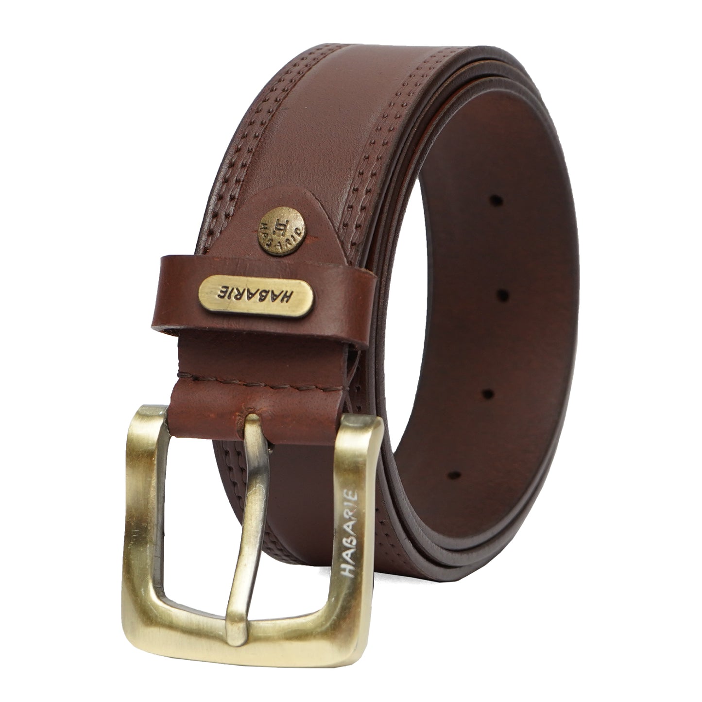 Premium Leather Embossed Classic Belt 707-Tan