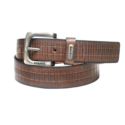 Handmade Belt with stitching 721-Brown