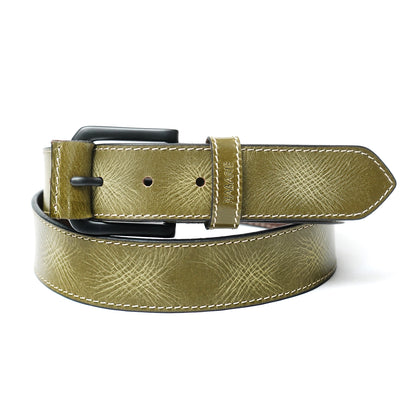 Handmade Classic Textured Belt 743-Green