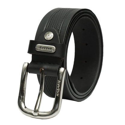 Premium Leather Embossed Classic Belt 709-Black