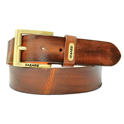 HandmadeTextured Belt 731-Tan