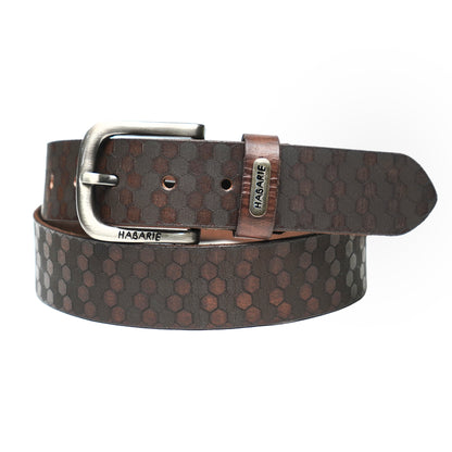 Handmade Laser Print Belt 726-Brown