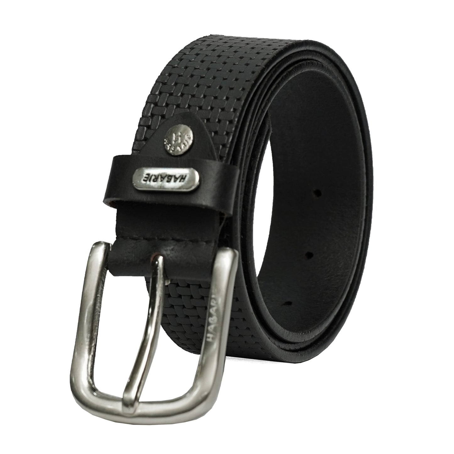 Premium Leather Embossed Classic Belt 710-Black