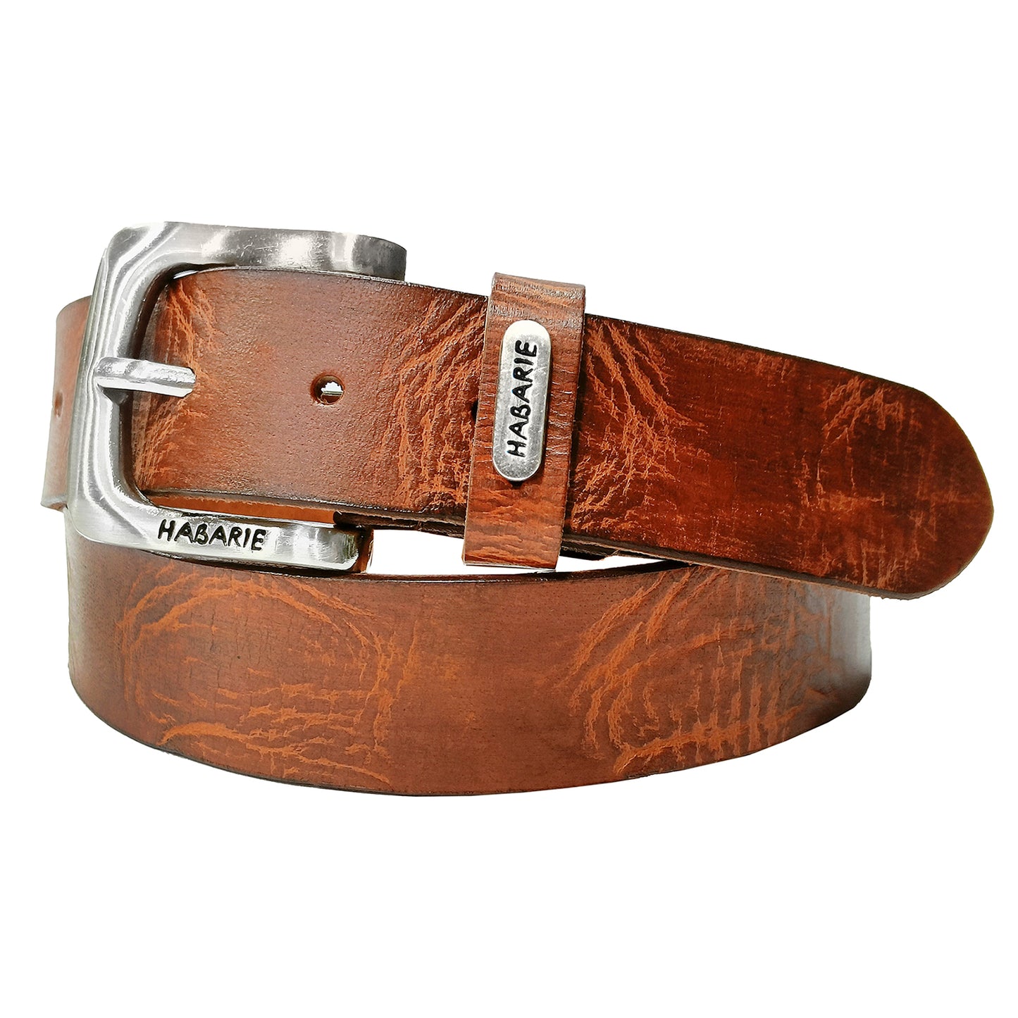 HandmadeTextured Belt 732-Tan