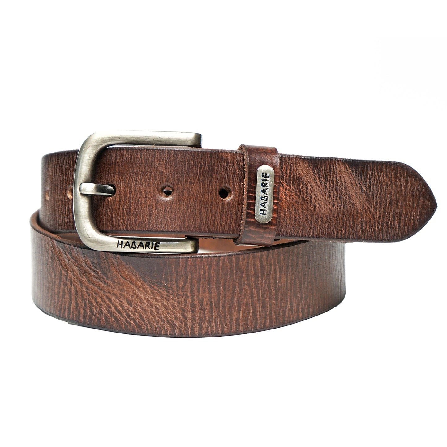 HandmadeTextured Belt 723-Brown