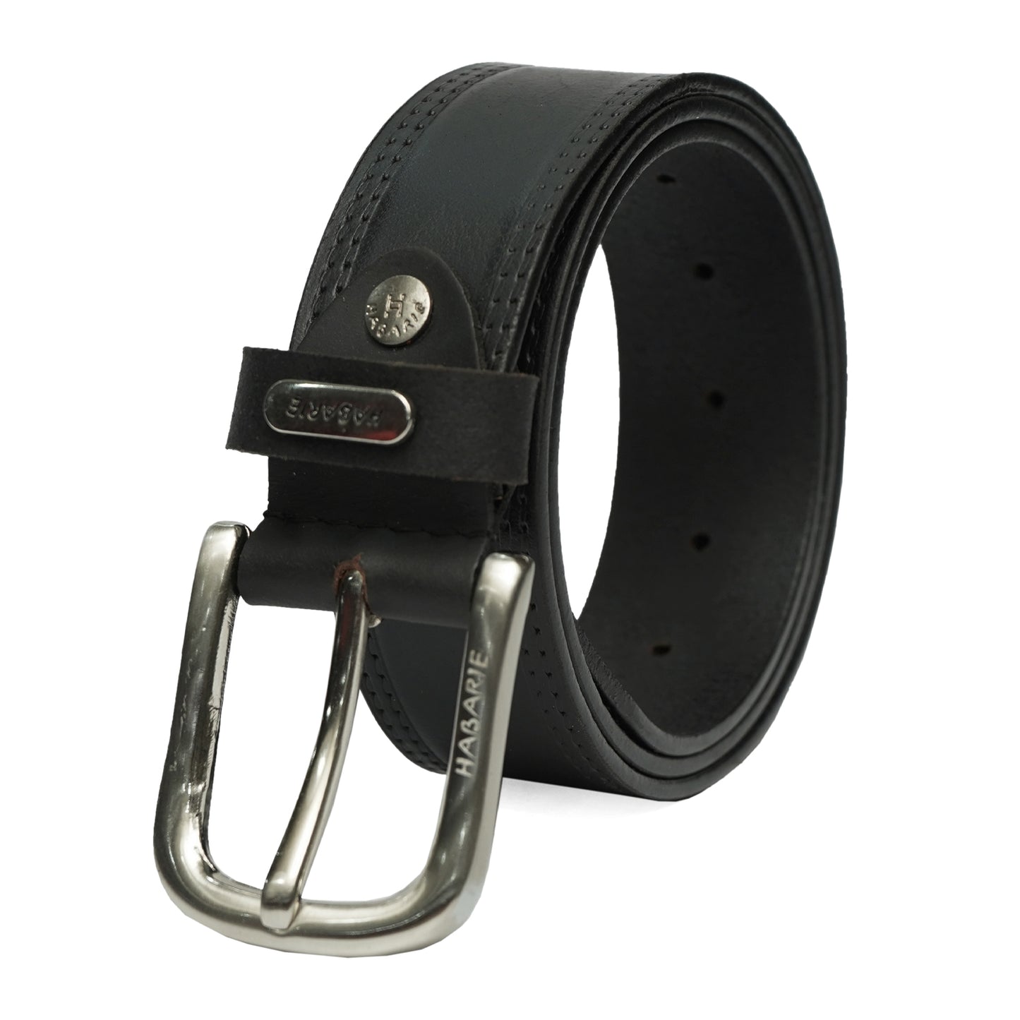 Premium Leather Embossed Classic Belt 707-Black