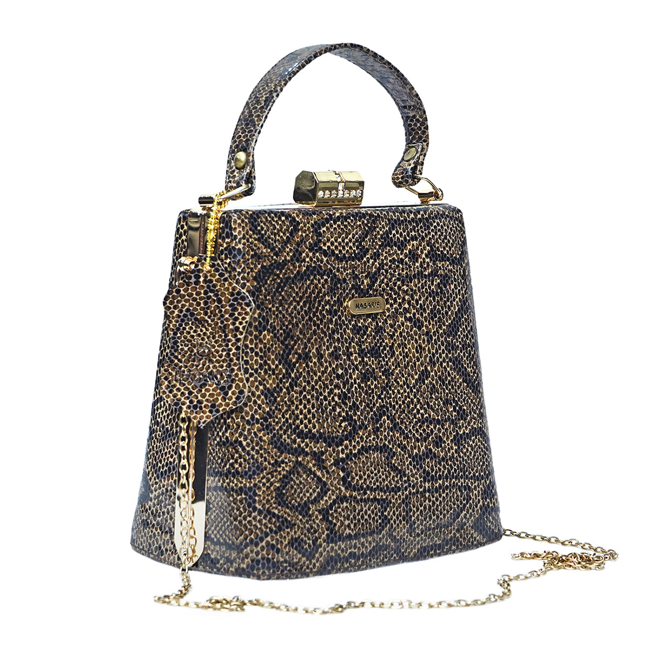 Bay Biss Sling Bag Snake Print 612-BROWN