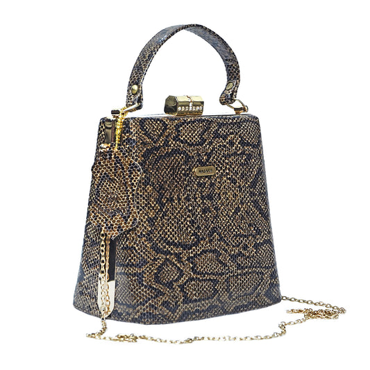 Bay Biss Sling Bag Snake Print 612-BROWN