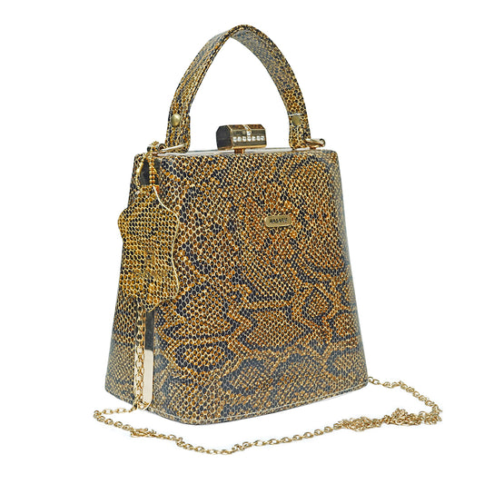 Bay Biss Sling Bag Snake Print 612-YELLOW