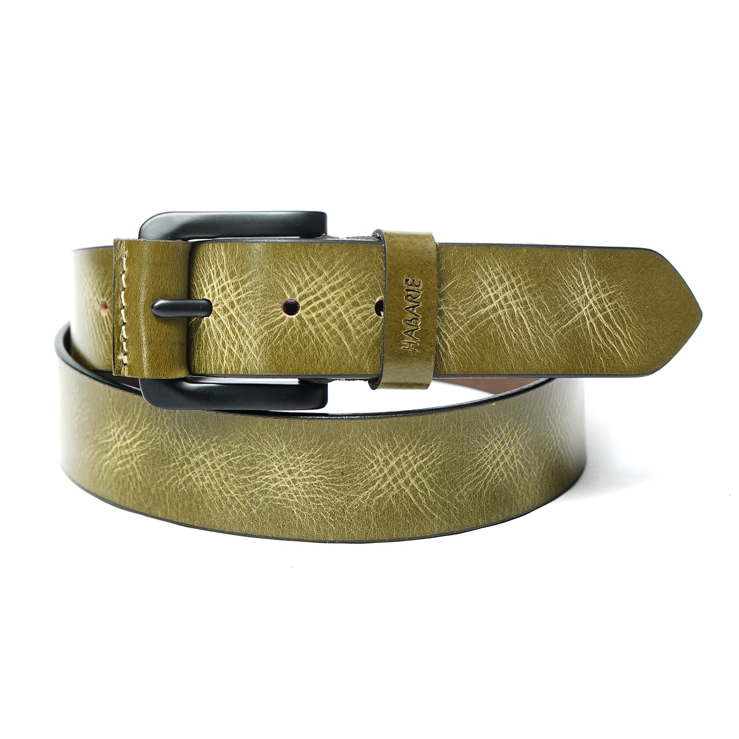 Handmade Classic Textured Belt 742-Green