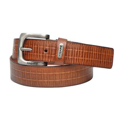 Handmade Belt with stitching 721-Tan