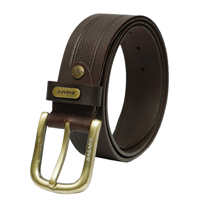 Premium Leather Embossed Classic Belt 709-Brown