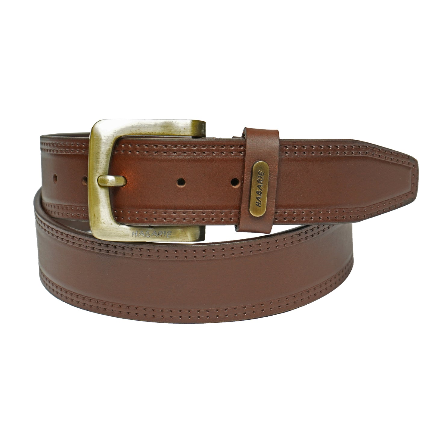 Premium Leather Embossed Classic Belt 707-Tan