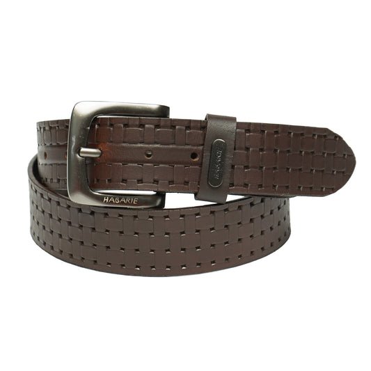 Premium Leather Embossed Classic Belt 708-Brown