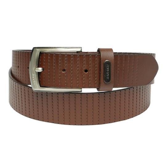 Premium Leather Embossed Classic Belt 706-Tan