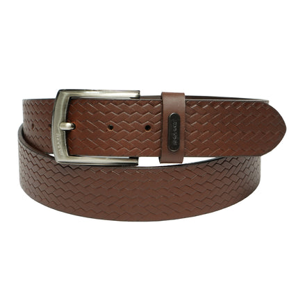 Premium Leather Embossed Classic Belt 705-Tan