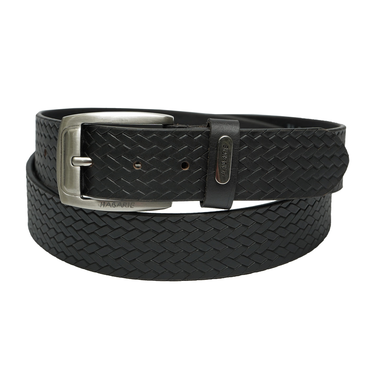 Premium Leather Embossed Classic Belt 705-Black