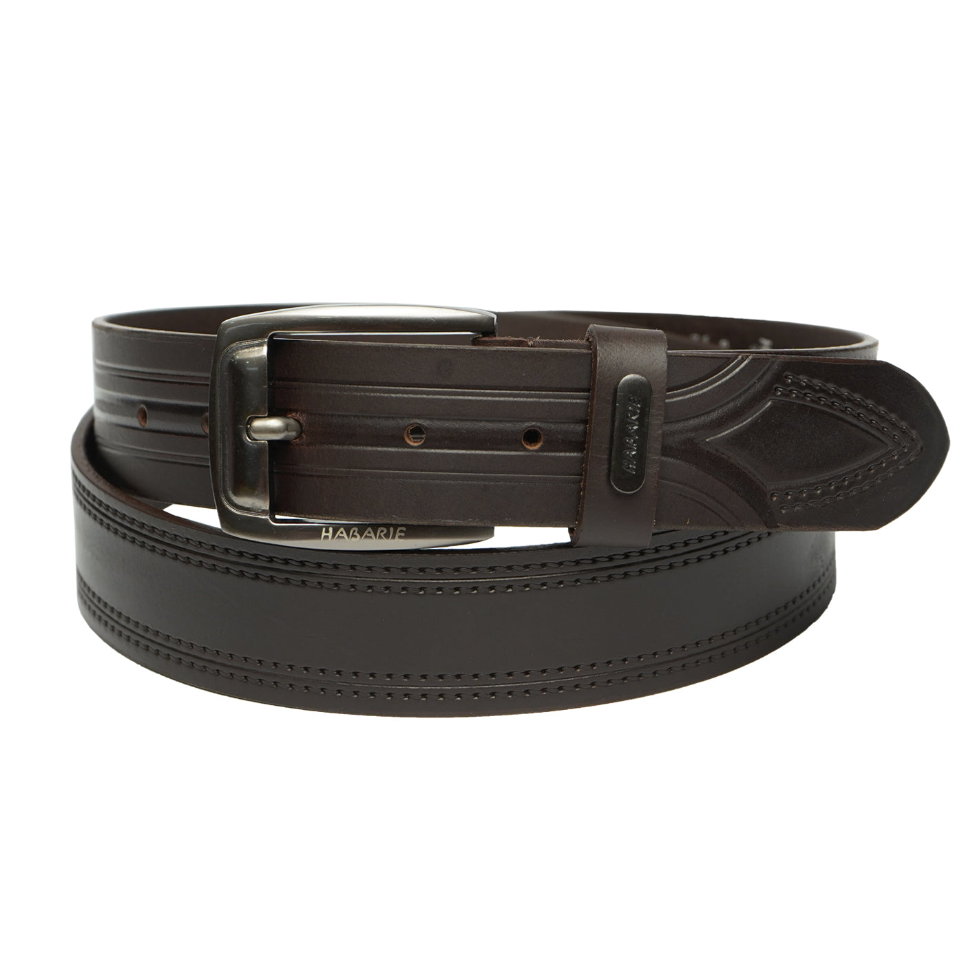 Premium Leather Embossed Classic Belt 704-BROWN