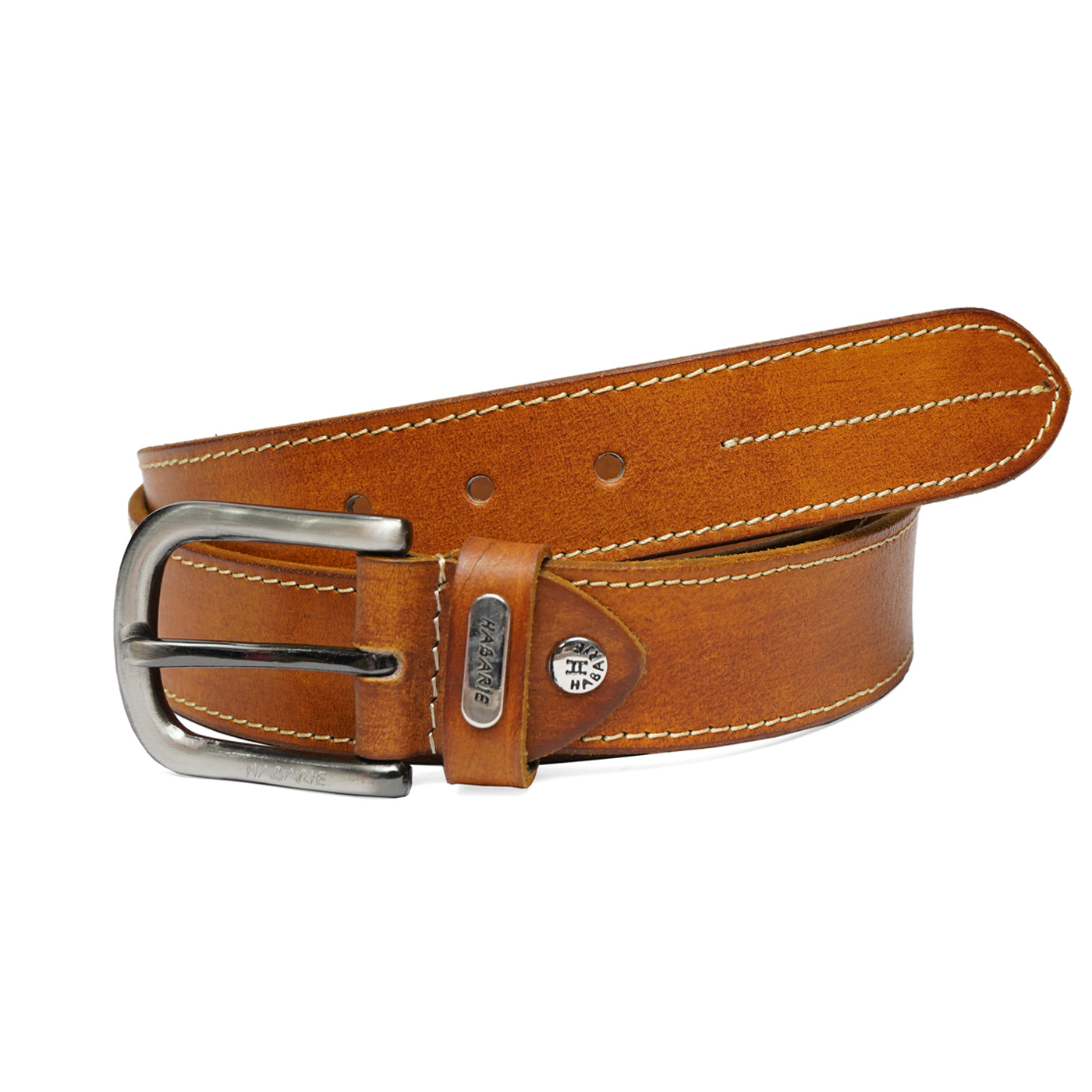 Handmade Belt with stitching 702-YELLOW