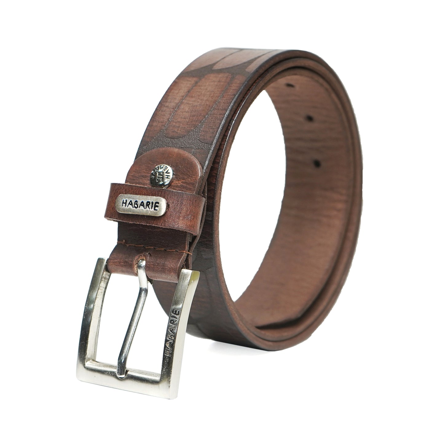 Handmade Laser Print Belt 724-Brown