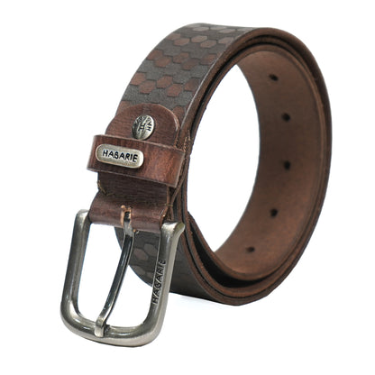 Handmade Laser Print Belt 726-Brown