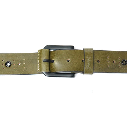 Handmade Classic Belt with Studs 741-Green