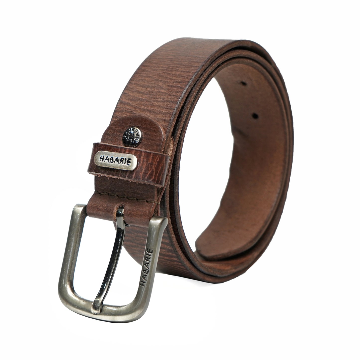 HandmadeTextured Belt 723-Brown