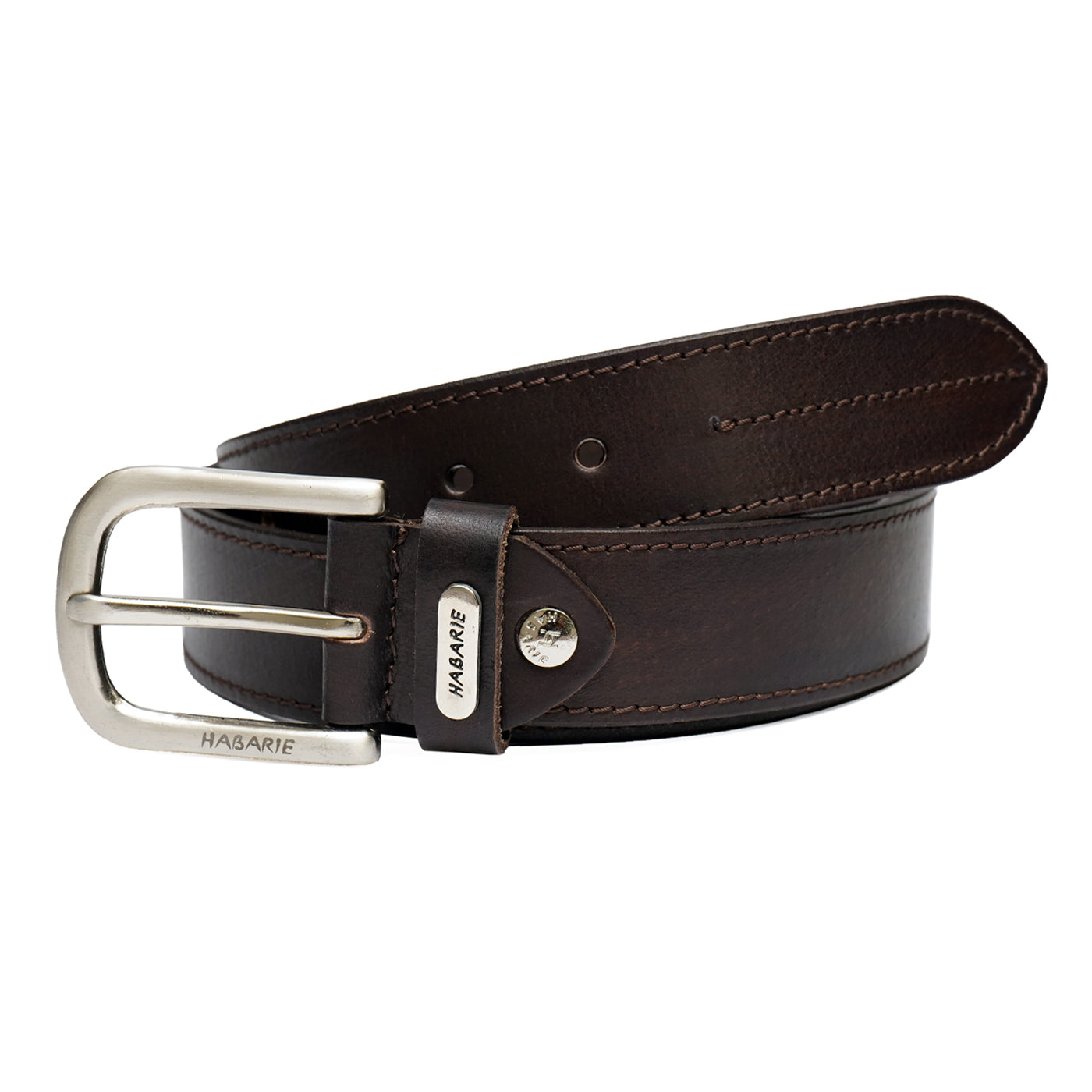 Handmade Belt with stitching 702-Brown