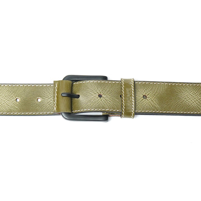 Handmade Classic Textured Belt 743-Green