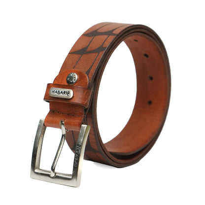 Handmade Laser Print Belt 724-Tan