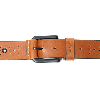 Handmade Classic Belt with Studs 741-Tan