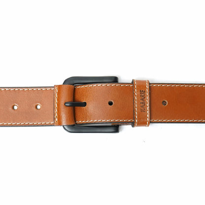 Handmade Classic Belt with Stitching 740-Tan