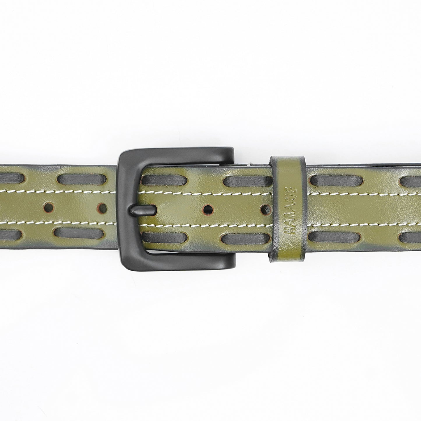 Handmade Classic Textured Belt 745-Green