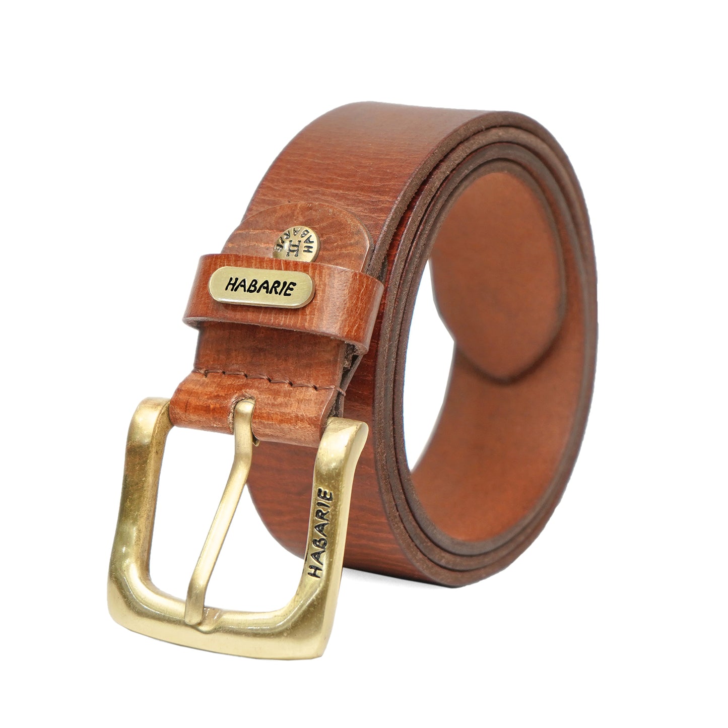 Handmade Belt with stitching 720-Tan