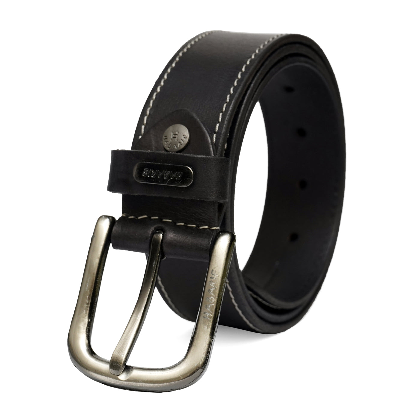 Handmade Belt with stitching 702-Black