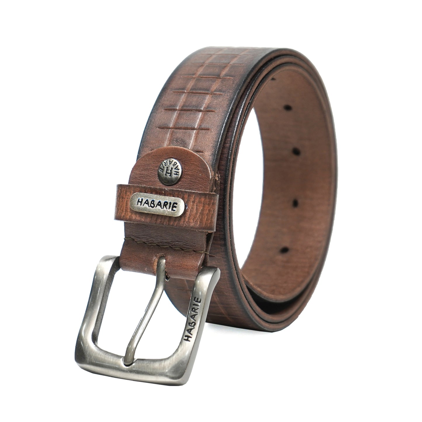 Handmade Belt with stitching 721-Brown